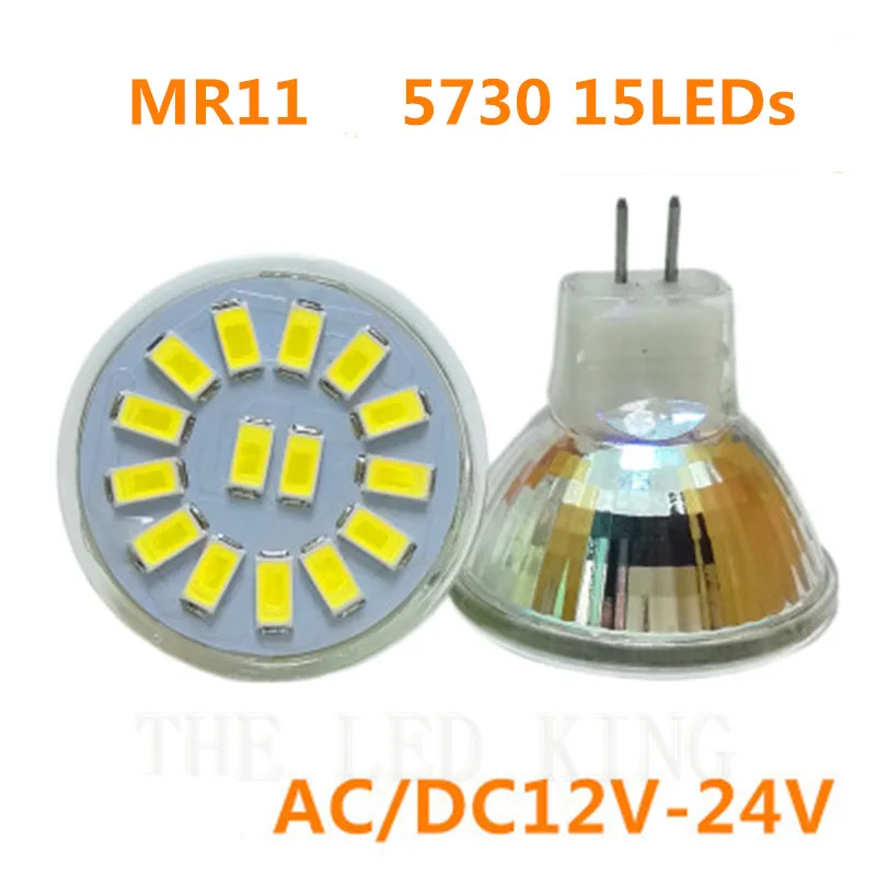 10 шт./лот супер яркая лампочка с регулируемой яркостью MR11 5730SMD 7 12 15led 3 Вт 5