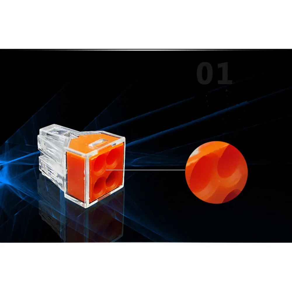 100 шт. PCT-104 push разъем провода для Распределительная коробка 4 pin проводник (wago 773-104)