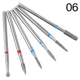 Светло-желтый 6pcs/set Diamond Nail Drill Milling Cutter Bits Rotary Burr Electric For Manicure Machine Cuticle Nail Art Remover Tools - Цвет: Светло-желтый