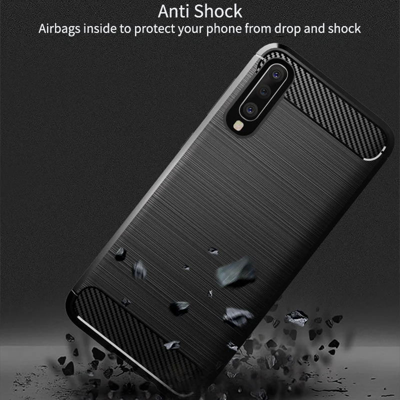 Для samsung A30 чехол Оригинальное углеродное волокно мягкая Броня силиконовый для