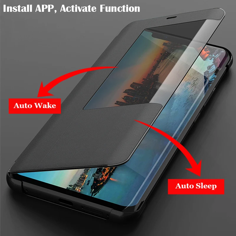 Смарт-чехол с окошком для экрана кожаный флип чехол для huawei P30 P30 Pro P20 P10 Коврики 20 Коврики 10 Nova 3 3I Honor 8X Y6 чехол для телефона чехол