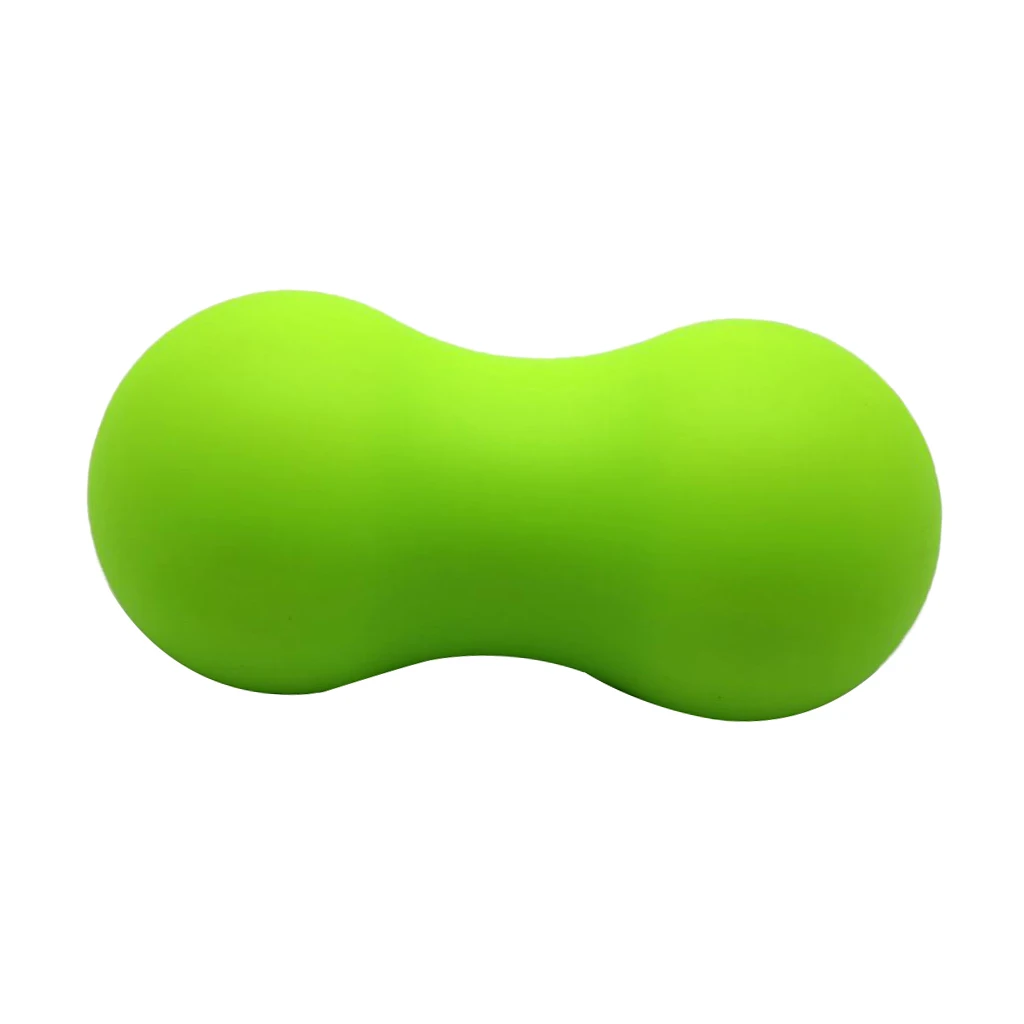 Green Силиконовый арахис Массажный мяч двойной, для Лакросса ролик для миофасцинального расслабления Plantar Fasciitis мышечная фасция релиз - Цвет: Green
