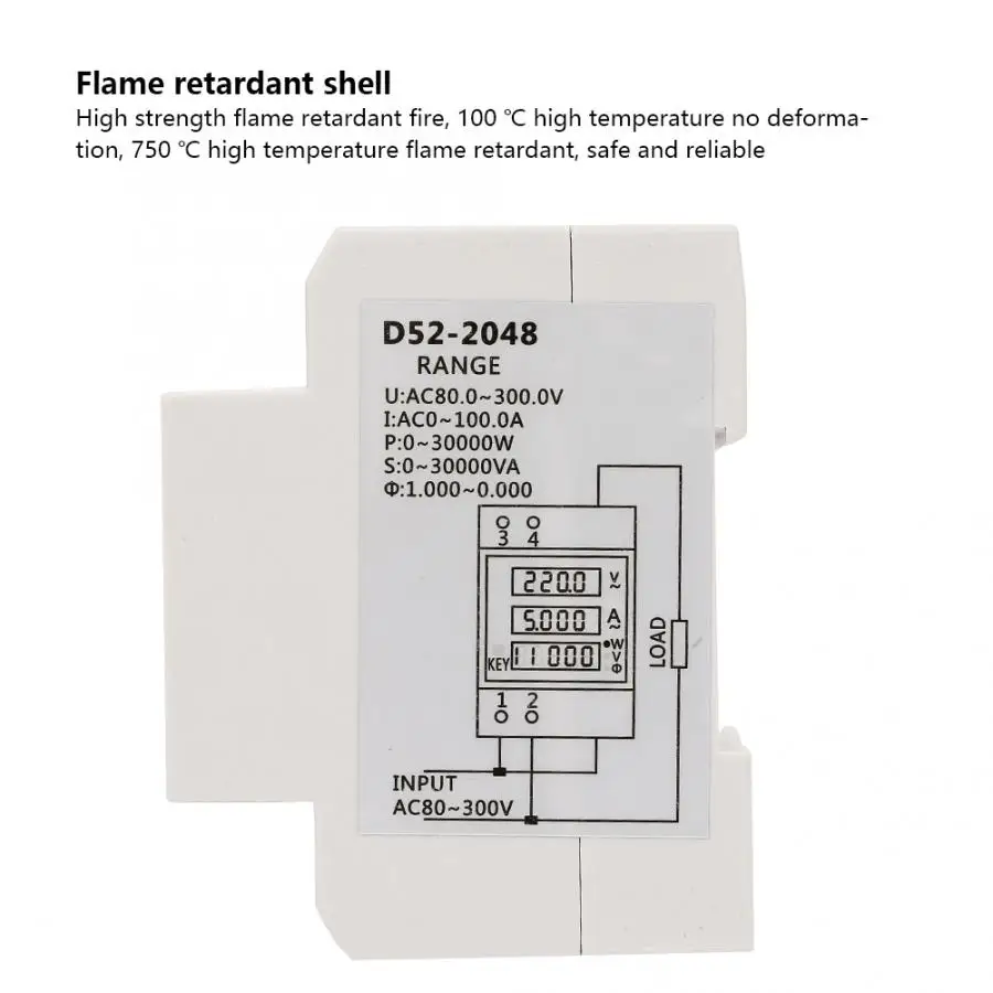 Измеритель мощности измеритель энергии цифровой на Din-рейке светодиодный фактор
