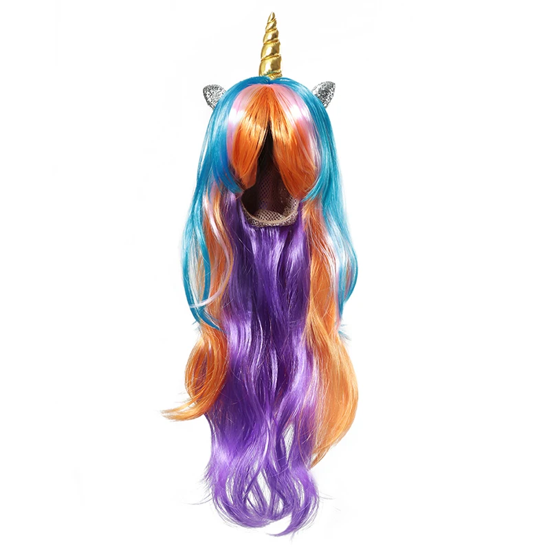 Unicorn Wig-A PaMaBa Fancy Pixie феи Динь-Динь светлые волосы для детей подростковый Взрослый Хэллоуин Принцесса Эльза Анна Единорог парик косплей аксессуар - Цвет: Unicorn Wig-A