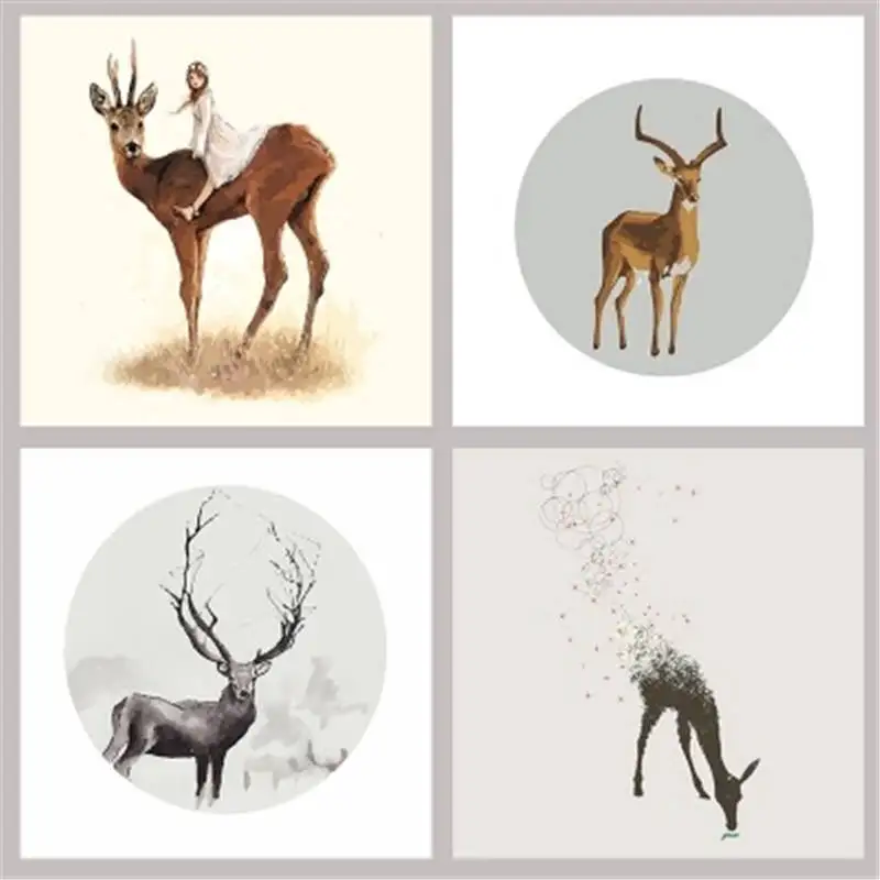 Print Canvas Painting elk animal frameless Oil painting on Wall Art Bedroom Living Room Home Decoration | Дом и сад