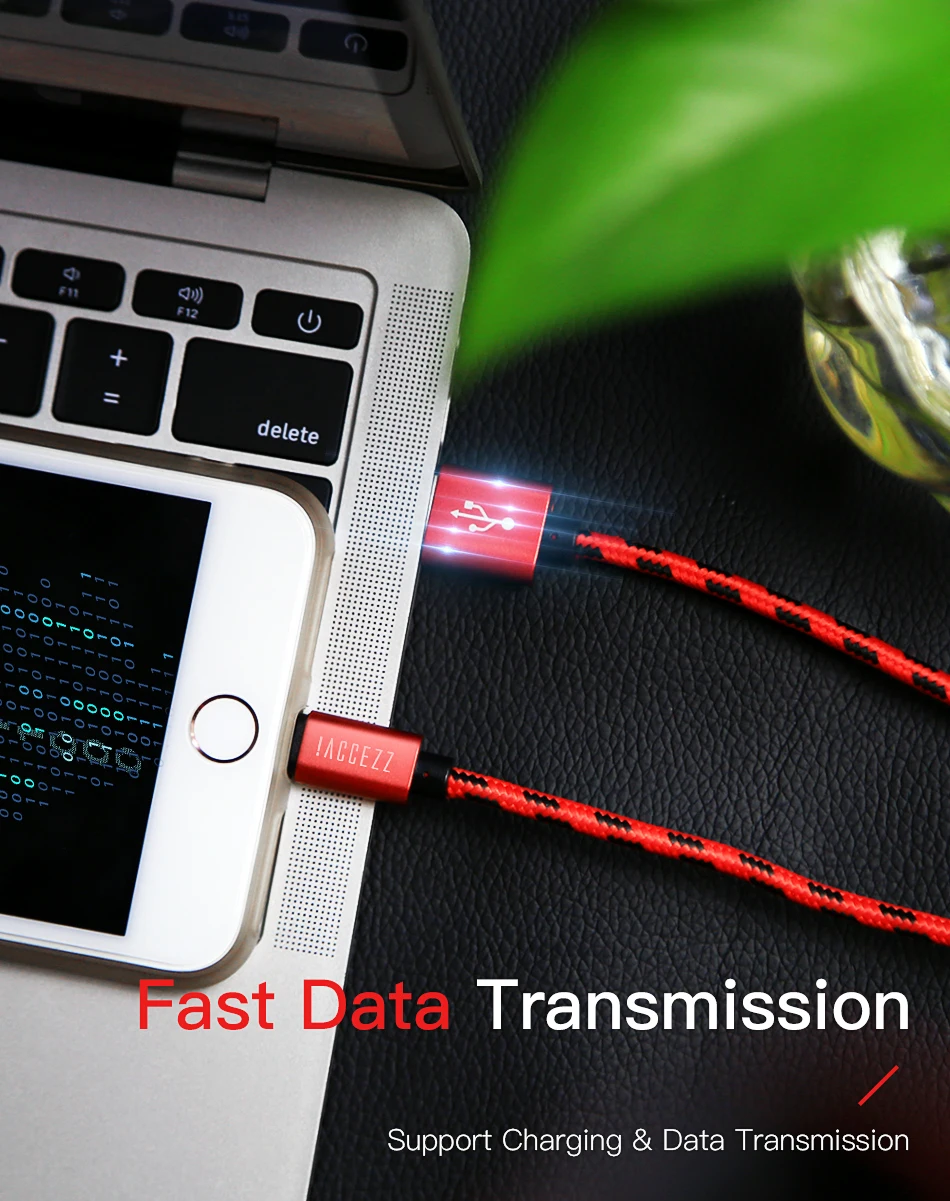 ACCEZZ для Apple, нейлоновый USB кабель для iphone X, XS, MAX, XR, синхронизация данных, телефон для iphone 8, 7, 6S Plus, a, зарядный шнур, линия зарядного устройства