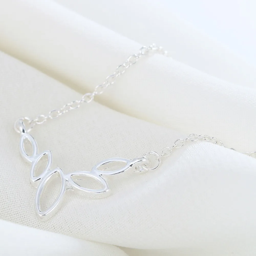 QIAMNI Personalized 10pcs/lot Wholesale Simple Leaf Dainty Necklace Jewelry Gift for Women and Girls | Украшения и аксессуары