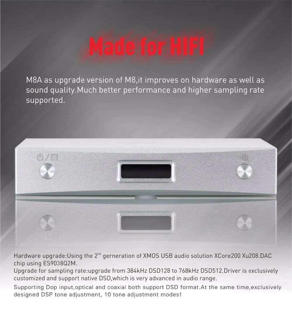 SMSL M8A родной DSD512 HIFI декодер Поддержка доп ЦАП ES9038 PCM768kHz Micro USB усилитель оптический коаксиальный Вход RCA Выход