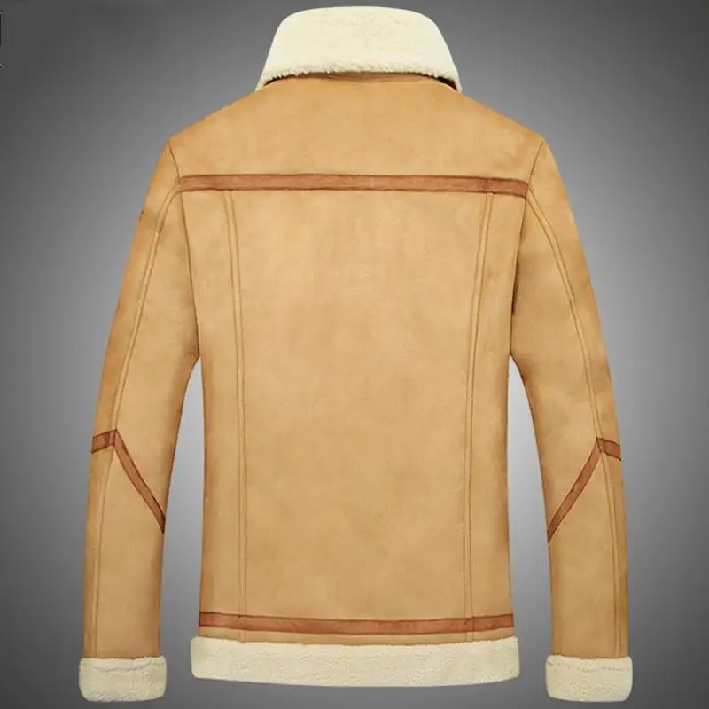 2018 New Winter Men's Jacket Fur Leather Jackets Men Clothing Cool Male Business Suede Coat Collar Mens | Мужская одежда
