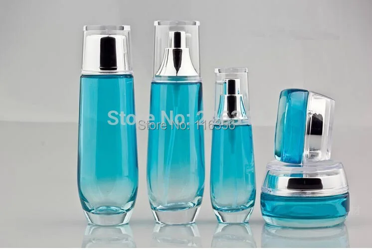 120 мл градиентная синяя стеклянная бутылка для тонера или лосьона упаковки