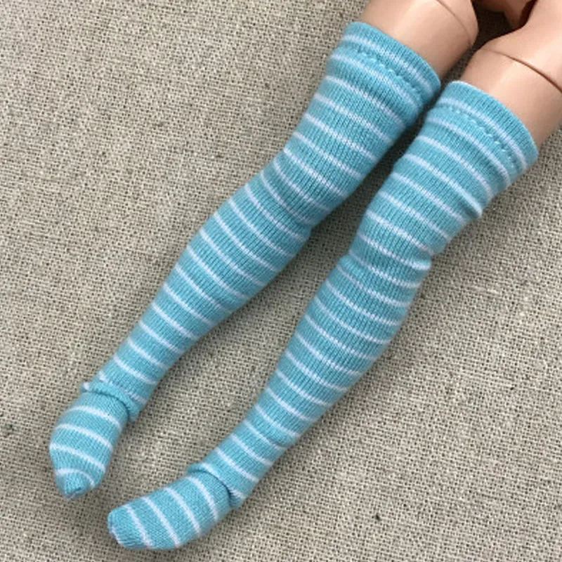 5 пар/лот чулки в полоску для куклы Барби до бедра Blythe 1:6 длинные носки Momoko