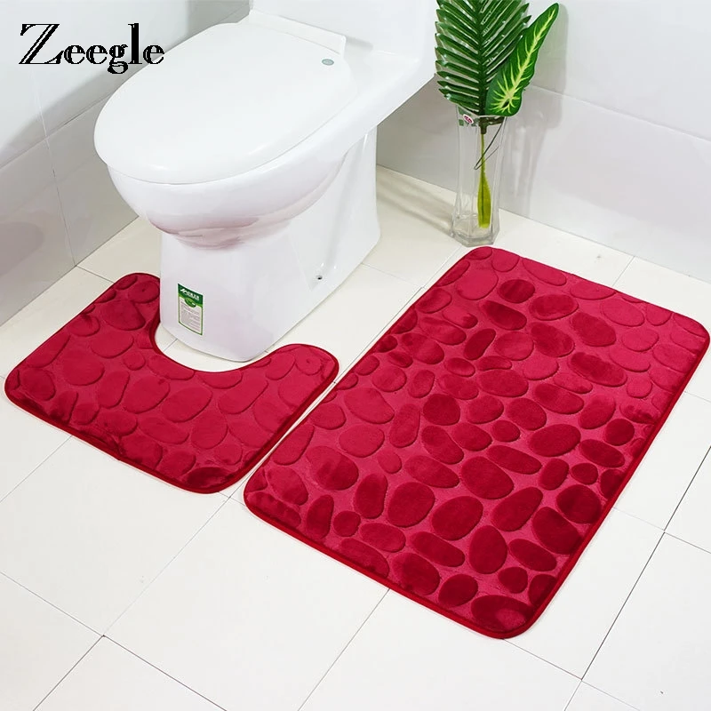 

Zeegle 3D каменный коврик для ванной, коврик для ванной, противоскользящий пол, фланелевые коврики из пеноматериала, подкладка для ног для унита...