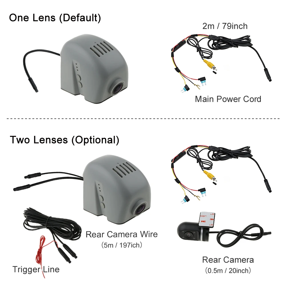 SINOSMART Wifi DVR для Audi A1 A3 A4L A5 A6L A7 A8 Q3 Q5 Q7 и т. Д. Общая модель управления приложением Novatek