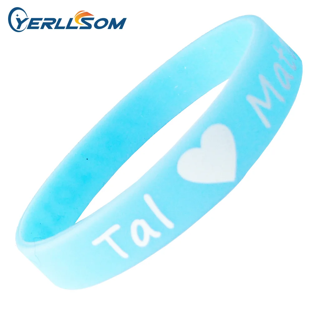 

YERLLSOM 300PCS/lot custom 1color print texts & logo Bracelets Silicone P1405212 silicone bracelet for events & promotion gift