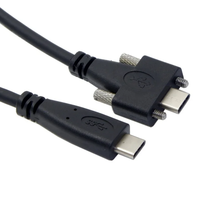 

USB 3.1 Type-C Dual Screw Locking to USB-C 10Gbps Data Cable 1.2m Panel Mount Type
