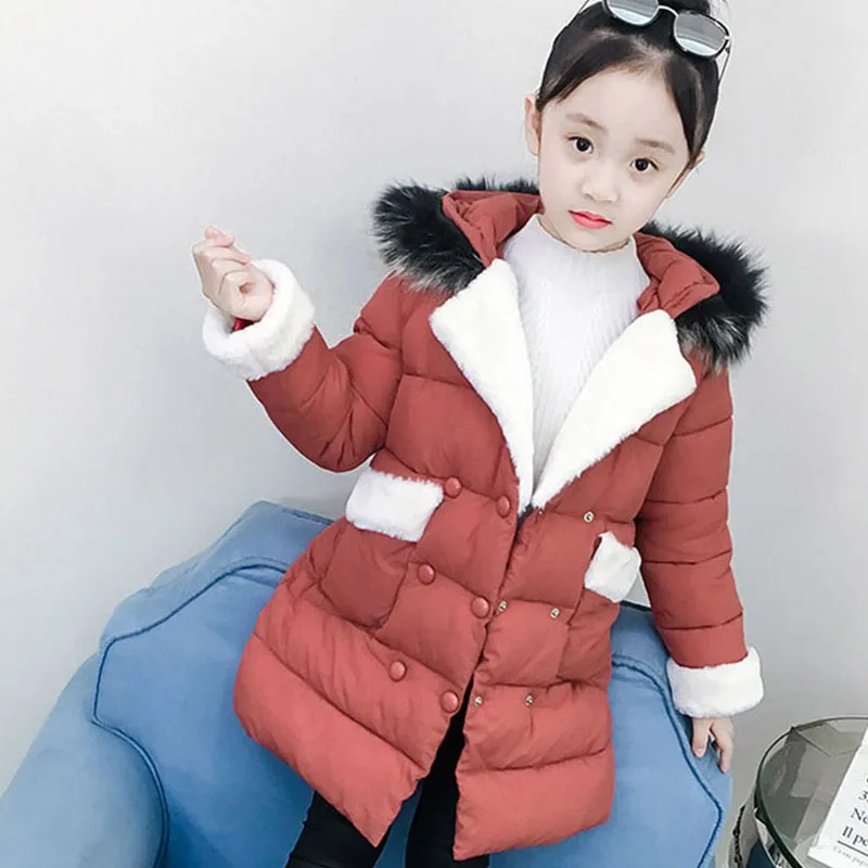 Детские хлопковые Пиджаки для девочек-подростков 2018 г. зимние плотные теплые