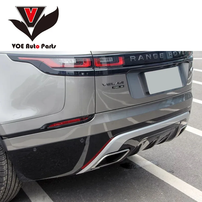 Серебристый/черный диффузор из АБС пластика Velar задний спойлер губа в комплекте