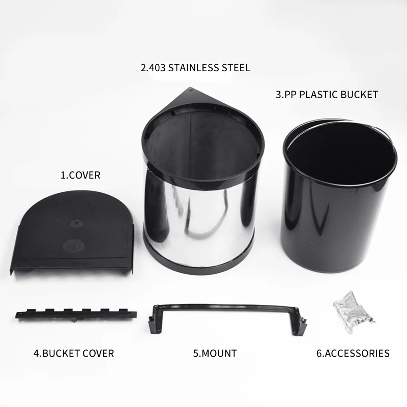 Geekinstyle 8L 12L нержавеющая сталь Pivot Out мусорный бак на двери Кухня с синей