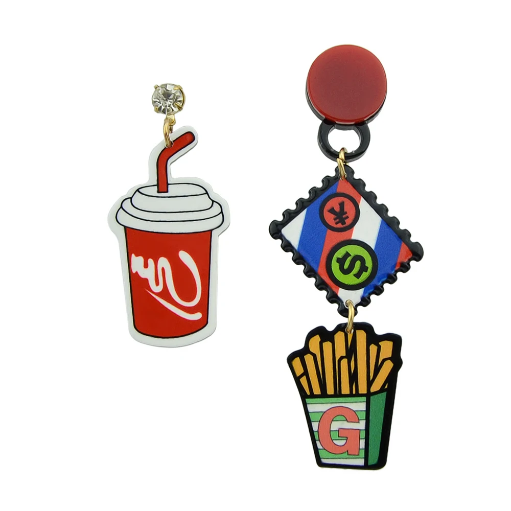 Заявление Серьги красочные акриловые Кока фри Длинные висячие серьги