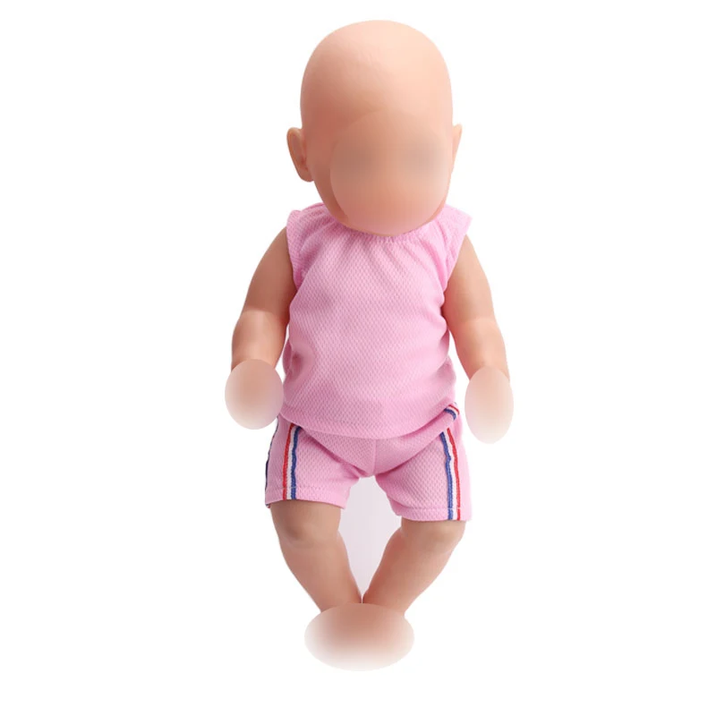 

43 cm baby dolls Clothes new born casual sportswear ball wear Baby toys fit American 18 inch Girls doll f141