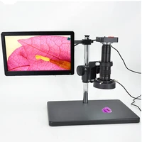 21mp 60fps hdmi usb digital industry video microscope with camera set system 10 180x c mount lens for phone pcb soldering