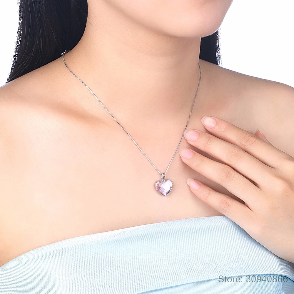 LEKANI, оригинальные кристаллы от Swarovski, подвеска в виде сердца, ожерелье для женщин, шикарное Серебро S925 пробы, ожерелье для влюбленных, подарок на день Святого Валентина