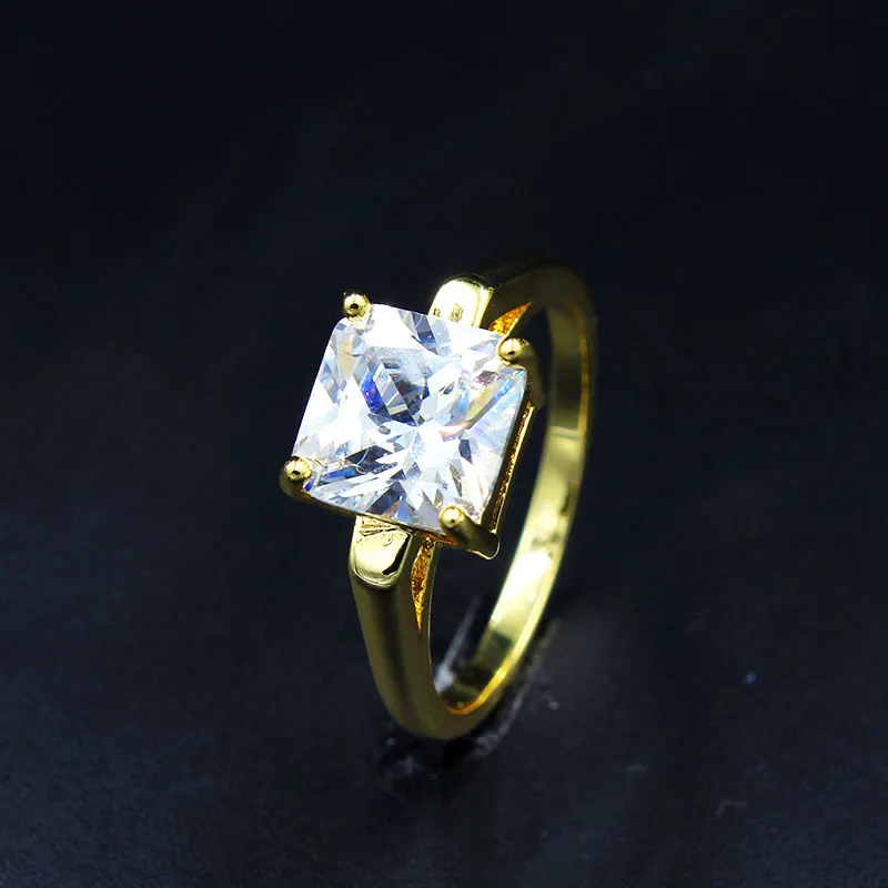 Новинка 2017 обручальные кольца золотого цвета для женщин прозрачные 2 25 карат