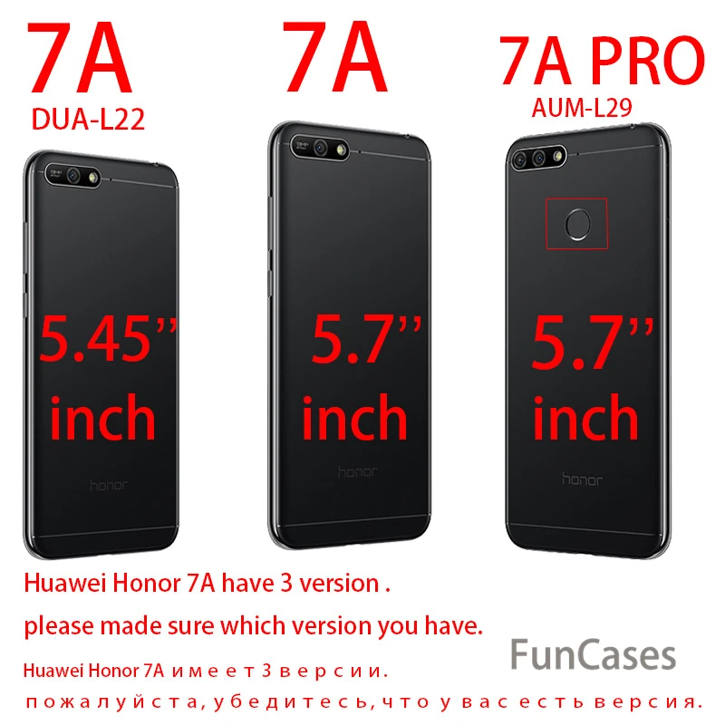Закаленное Стекло чехол для huawei Honor 7A/7A Pro 7X 7C 7i 7 Y9 2018 Coque Экран протектор A7 Buy2 Free1 |