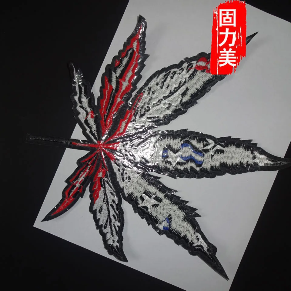 2 шт./лот вышитые патчи с кленовыми листьями наклейки для одежды Приклеивание