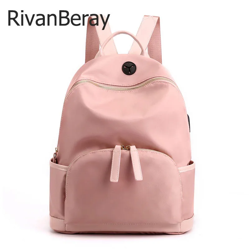 Женский рюкзак нейлоновый водонепроницаемый с usb зарядкой для ноутбука школы