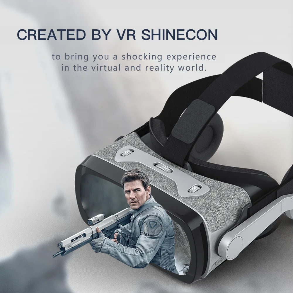 SHINECON Casque 9,0 VR Очки виртуальной реальности 3D очки Google Cardboard VR гарнитура коробка для 4,0-6,3 дюймового смартфона