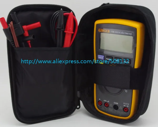 FLUKE 17B + цифровой мультиметр тестер er DMM с TL75 Тестовые провода мягкий чехол KCH17 F17B