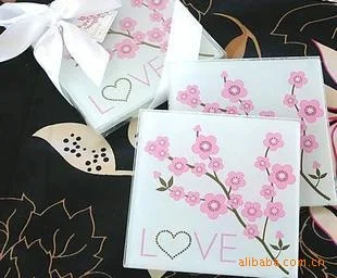 100 компл./200 шт. Свадебные стеклянные подставки с цветком вишни подарите сувениры