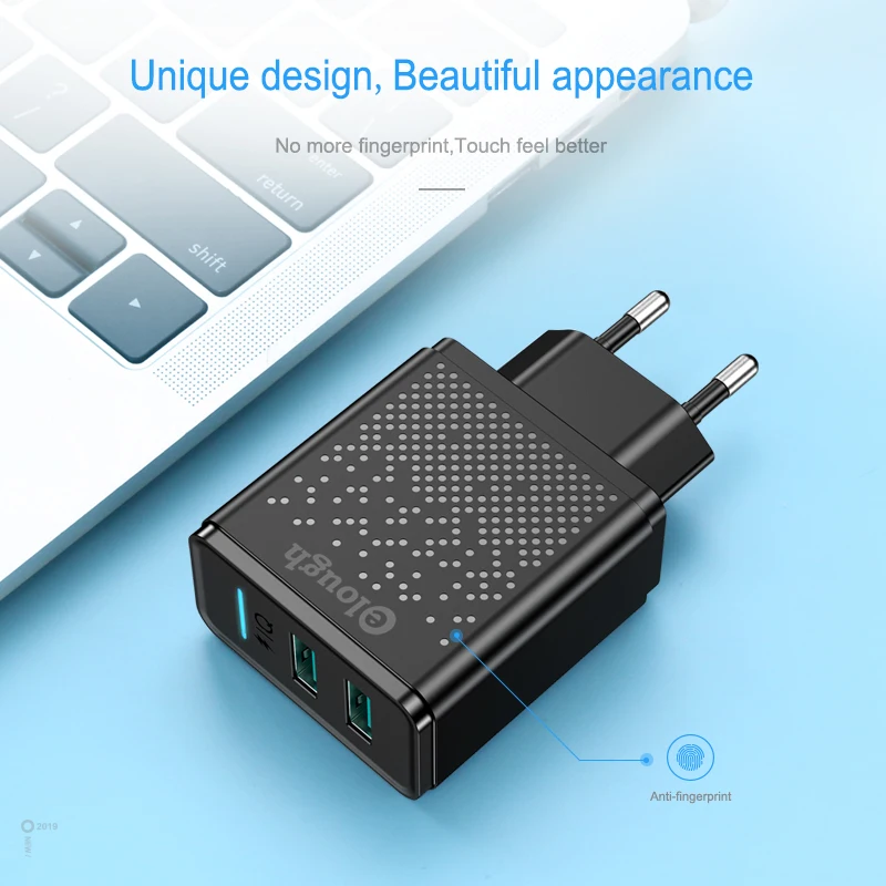 Зарядное устройство Elough с двумя USB портами 2 4 А|Зарядные устройства для телефонов|