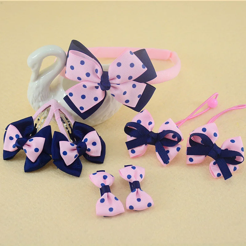 7 шт./компл. Детские Аксессуары Hairband заколки для волос резинка девочек Прекрасный