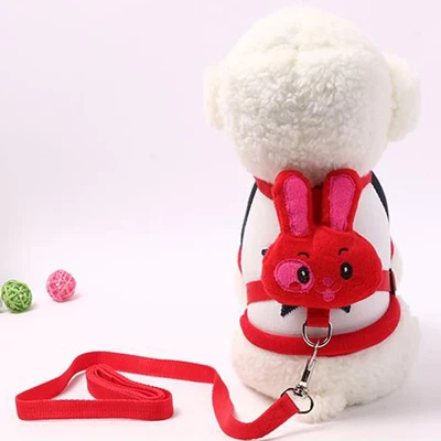 Red rabbit Регулируемые милые поводки для собак и набор воротников поводки для щенков для маленьких собак, кошек, собак, аксессуары для домашних животных - Цвет: Red rabbit