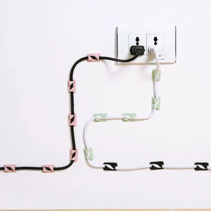 12 шт./лот Миниатюрный Настольный зажим для проводов самоклеящиеся USB наклейки