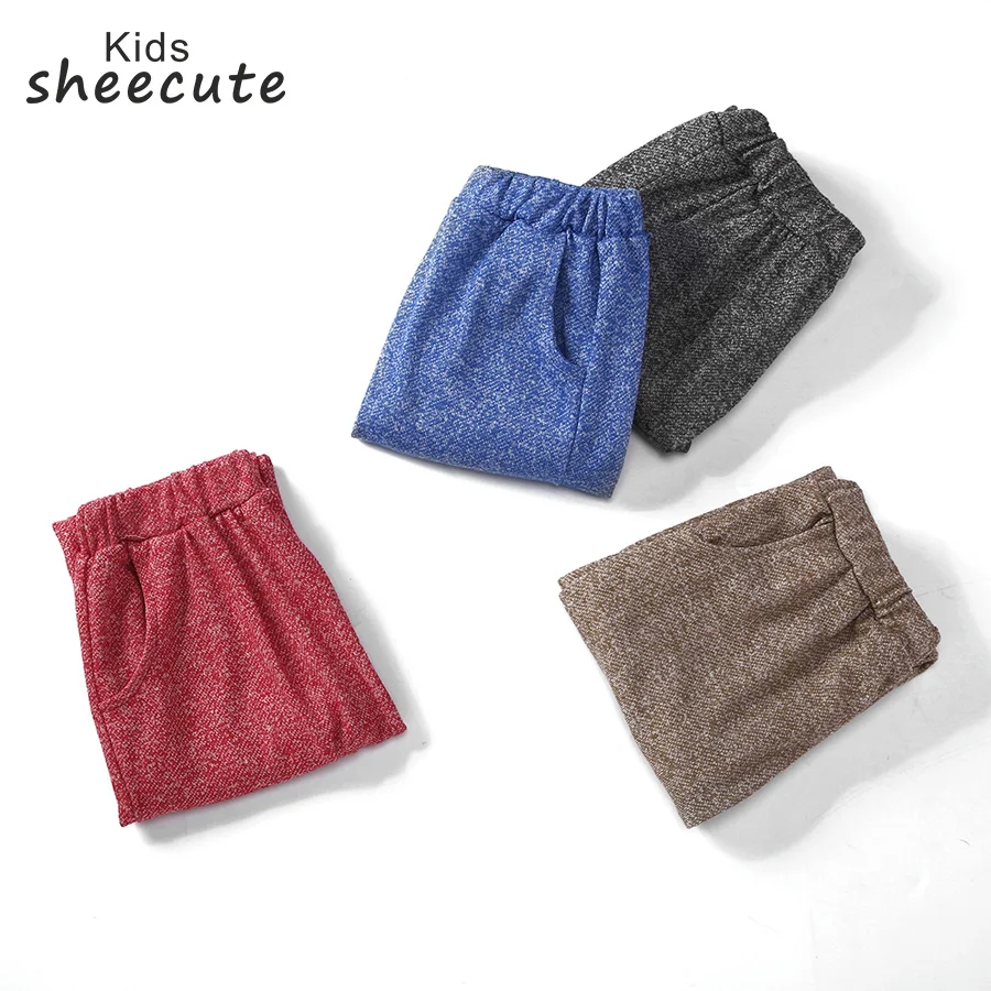 SheeCute/повседневные штаны для мальчиков и девочек; Детские весенне-осенние длинные хлопковые брюки; KZ5276