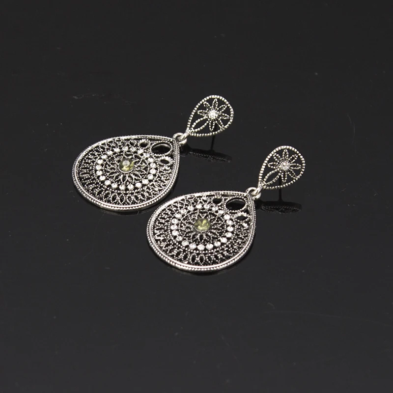 Женские серьги с этническим орнаментом Boho медные подвески в этническом стиле