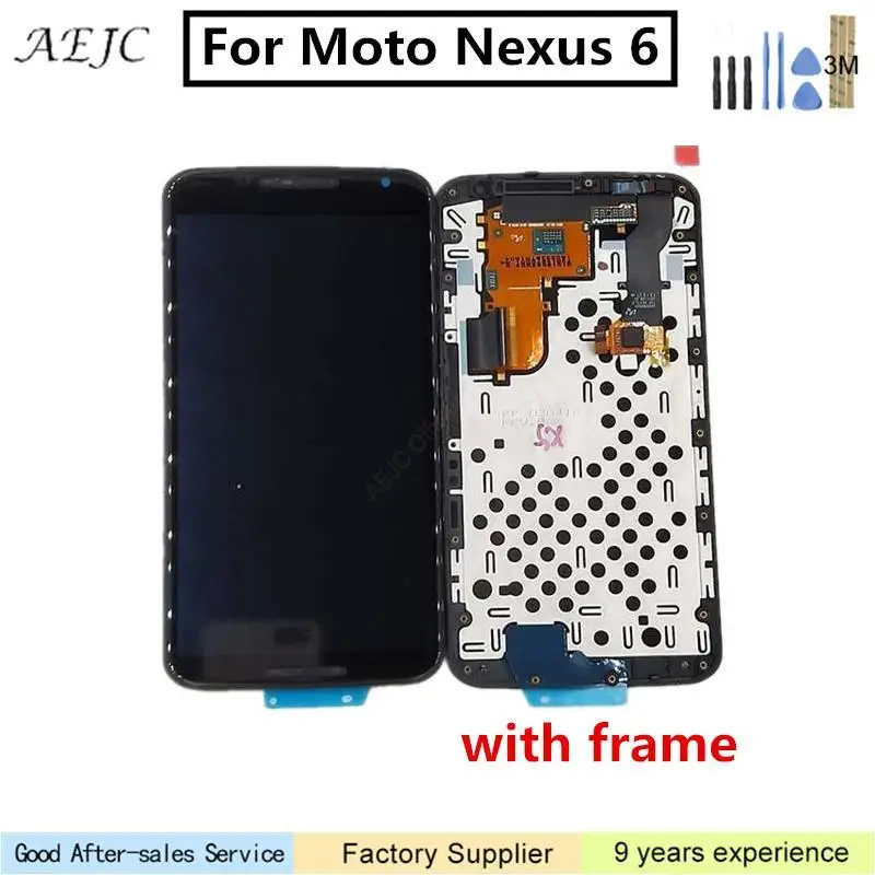 5 96 &quotдля Motorola Nexus 6 XT1100 XT1103 ЖК дисплей сенсорный экран с рамкой дигитайзер сборка