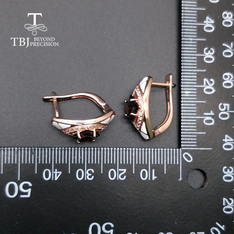 TBJ гранат серьги на клипсах натуральный драгоценный камень серебро 925 пробы