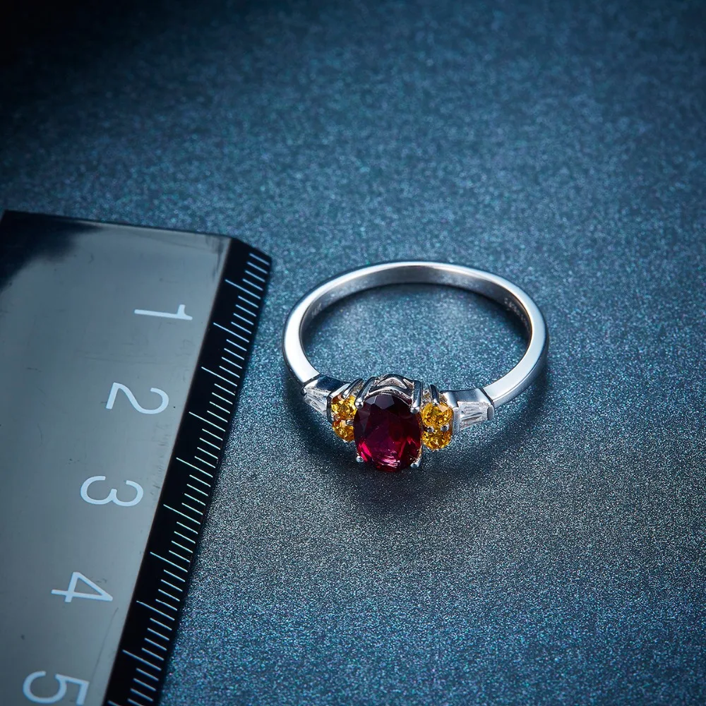 LP Solid 14K белое золото натуральный родолит гранат апельсин обручальное кольцо