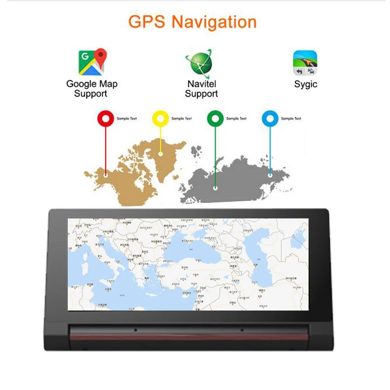 QUIDUX 3g Android 6 86 &quotips DVR FHD 1080P автомобильная видеокамера gps навигатор Двойная камера