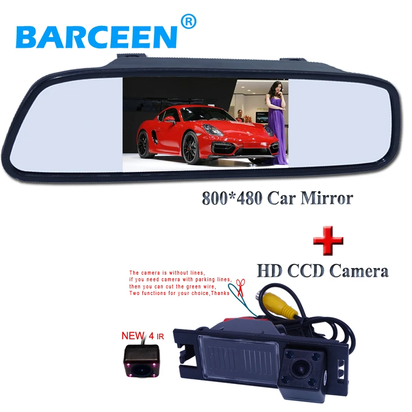 

Auto parking System 4.3" TFT LCD Car Rearview Mirror Monitor+ HD Car Rear View Backup Reverse Camera For hyundai IX35 TUSCON