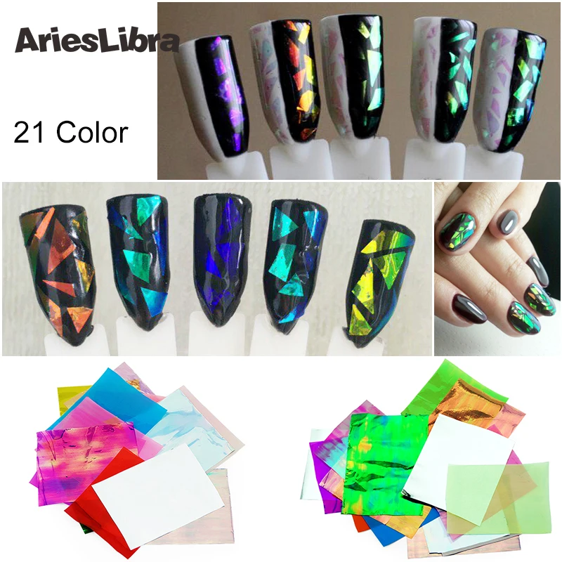 AriesLibra 21 шт./упак. Mylar разрушенной Стекло целлофан сломанной Фольга этикеты