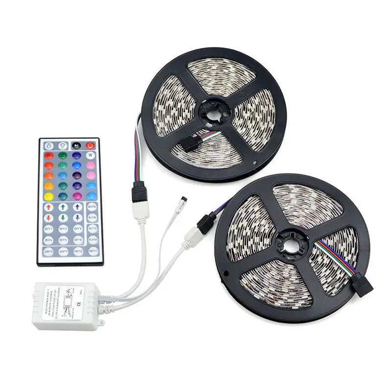 10 м 5050 RGB светодиодные полосы света IP65 с 44 клавишами ИК контроллер + 12 В 8А