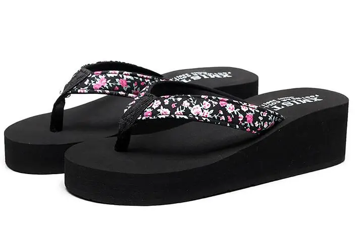 new platform Wedge Women Slippers Summer Beach Casual Beach Women Slipper Flip Flops Sandals Summer Shoes zapatos mujer c601 - Цвет: 1