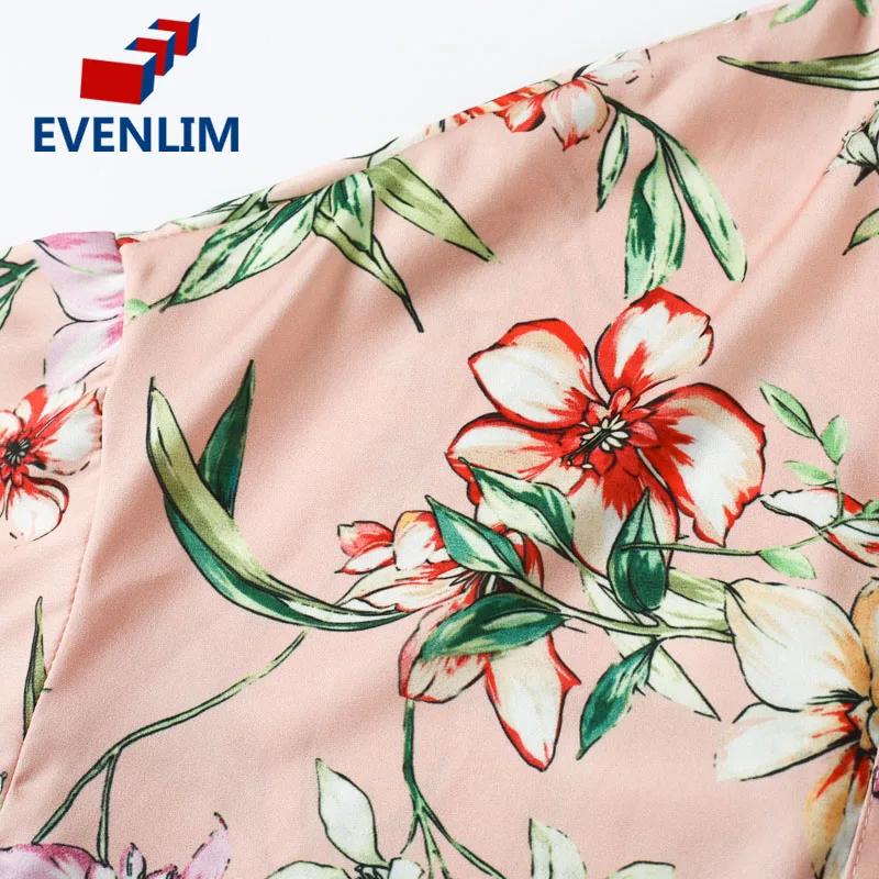EVENLIM Elegant Floral Print Long Kimono Women Sleeve Sashes Blouse Shirt Summer Beach v neck Blusas DRT489 |