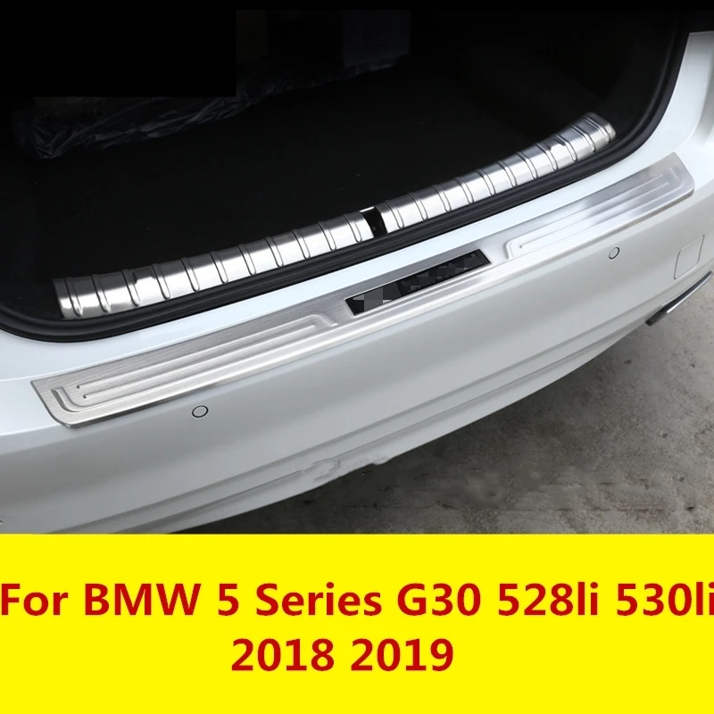 Для BMW 5 серии G30 528li 530li 2018 2019 из нержавеющей стали внутренний задний бампер
