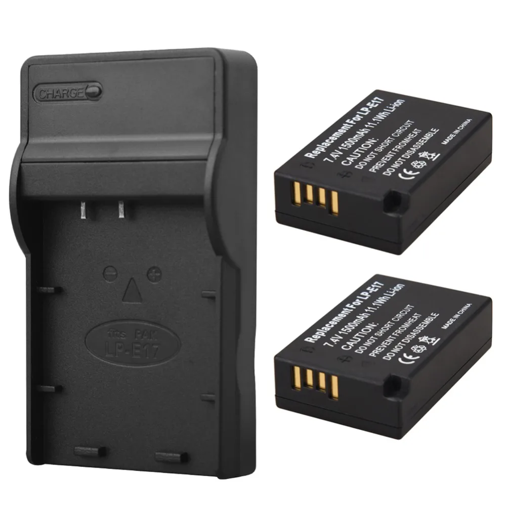 2x1500 mAh LP E17 LPE17 батарея камеры + USB зарядное устройство для Canon EOS M3 M5 750D 760D T6i T6s 8000D Kiss